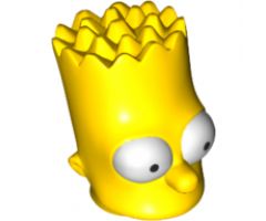 Minifigure, Head, Modified Simpsons Bart Simpson - Eyes Wide Pattern