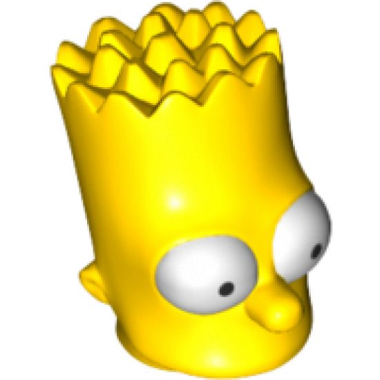 Minifigure, Head, Modified Simpsons Bart Simpson - Eyes Wide Pattern