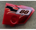 Technic, Panel Fairing # 2 Small Smooth Short, Side B with Black Number 88 and Flames Pattern (Sticker) - Set 8051