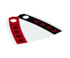 Minifigure, Body Wear Cape Cloth, Standard with 4 Black Skulls in Red Stripe and 4 Red Skulls in Black Stripe Pattern