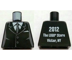 Torso Suit with 2 Buttons, Gray Sides, Gray Centerline and Tie Front, 2012 The LEGO Store Victor, NY Back Pattern