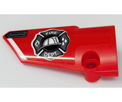 Technic, Panel Fairing # 3 Small Smooth Long, Side A with 'FIRE DEPT.', Shield and Door Handle Pattern (Sticker) - Set 42075