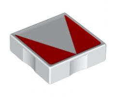 Duplo, Tile 2 x 2 with Shape Red Inverse Isosceles Triangle Pattern