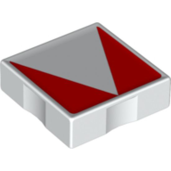 Duplo, Tile 2 x 2 with Shape Red Inverse Isosceles Triangle Pattern
