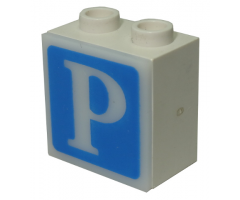 Electric, Light 1 1/8 x 2 x 1 2/3 Cabinet with Lamp Holes (Sign Back) with Milky White Electric, Light 2 x 2 Clip-On Plate with Parking Pattern (2383 / 2384pb04)