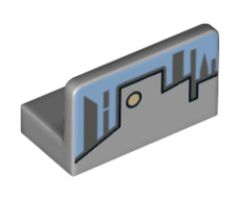 Panel 1 x 2 x 1 with Light Blue Sky and Gray Skyline Pattern