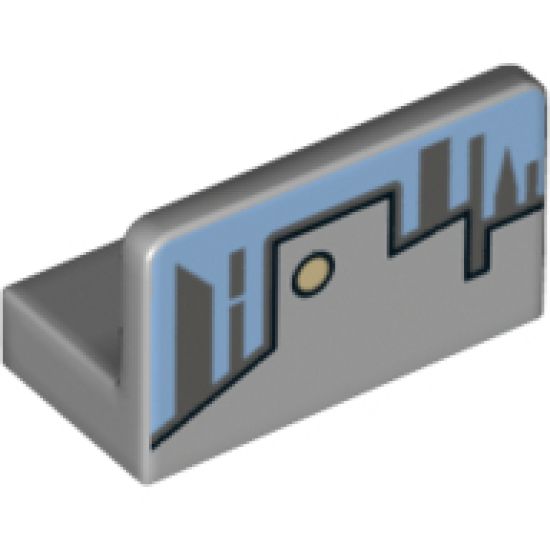 Panel 1 x 2 x 1 with Light Blue Sky and Gray Skyline Pattern