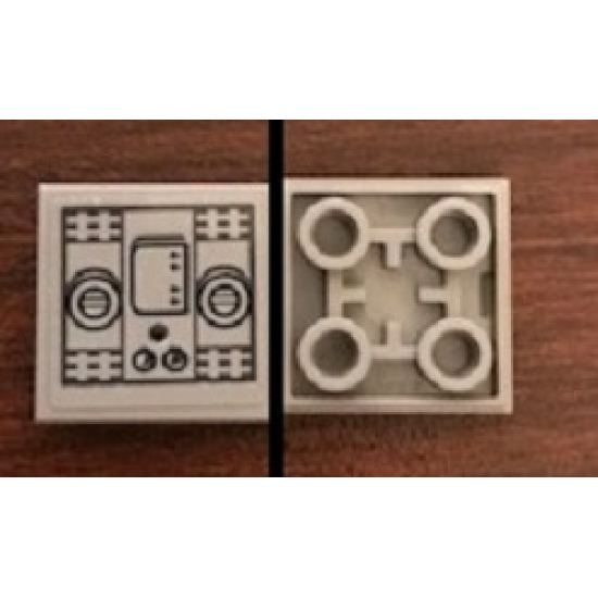 Tile, Modified 2 x 2 Inverted with SW Machinery Pattern (Sticker) - Set 75244