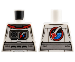 Torso Spacesuit Silver Belt and Chest Piece with Space Shuttle Logo, Front and Back Pattern