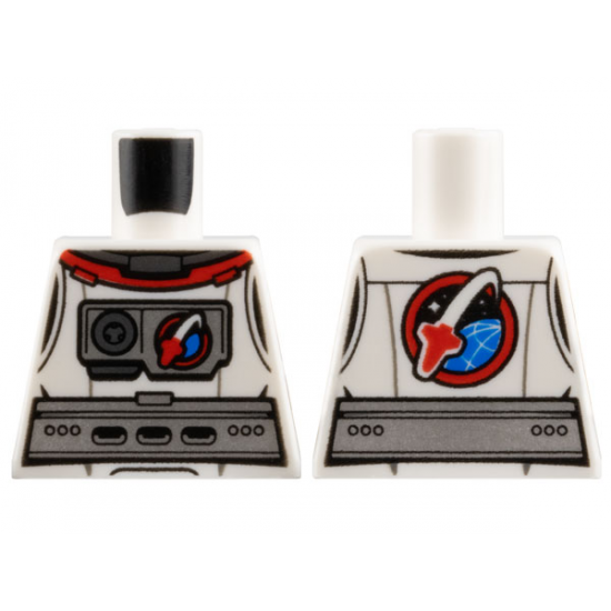 Torso Spacesuit Silver Belt and Chest Piece with Space Shuttle Logo, Front and Back Pattern