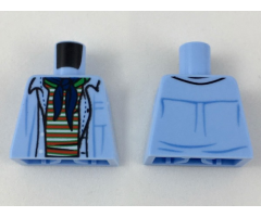 Torso Open Shirt with Striped Undershirt and Dark Blue Bandana Pattern