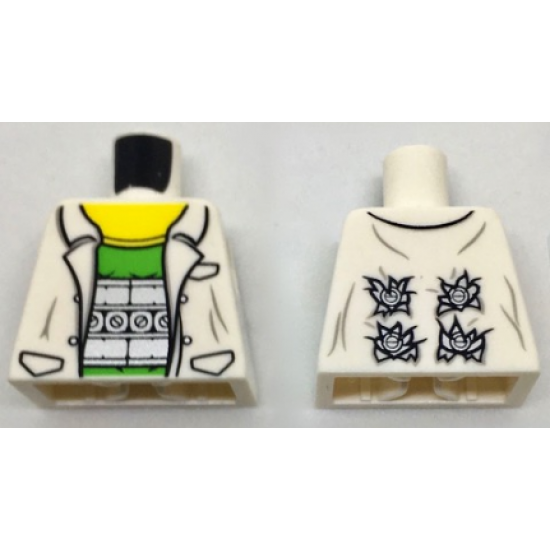 Torso Lab Coat with Pockets over Bright Green Shirt Pattern (Doc Ock)
