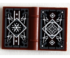 Minifigure, Utensil Book 2 x 3 with White Symmetric Stars and Lines Pattern (Stickers) - Set 10237