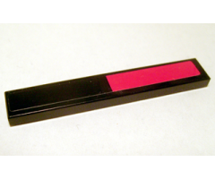 Tile 1 x 6 with Red and Black Pattern (Sticker) - Set 7886