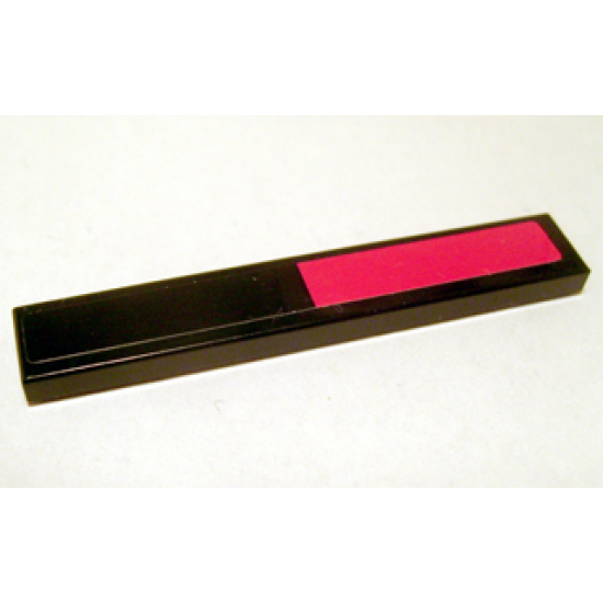 Tile 1 x 6 with Red and Black Pattern (Sticker) - Set 7886