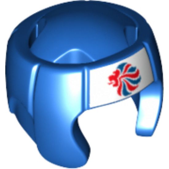 Minifigure, Headgear Helmet Boxing with Team GB Logo Pattern