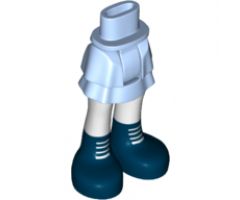 Mini Doll, Legs with Hips and Skirt Layered, White Legs and Dark Blue Shoes with White Laces Pattern