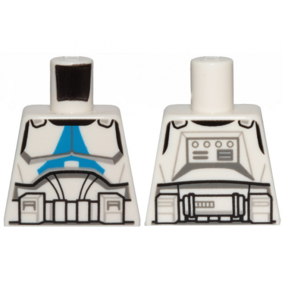 Torso SW Armor Clone Trooper with Blue 501st Legion Markings Detailed Pattern (Clone Wars)
