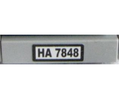Tile 1 x 4 with Black 'HA 7848' on White Background Pattern (Sticker) - Set 7848