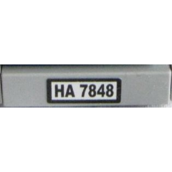 Tile 1 x 4 with Black 'HA 7848' on White Background Pattern (Sticker) - Set 7848