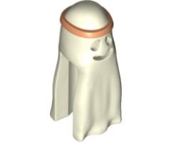 Minifigure, Headgear Head Cover, Ghost Shroud with Smile and Headband Medium Nougat Pattern