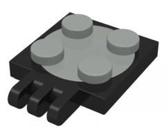 Turntable 2 x 2 Plate with Hinge, Base with Light Gray Turntable 2 x 2 Plate, Top (251 / 3679)