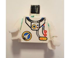 Torso Space Port Logo, Tube and Two Red Buttons Pattern / White Arms / White Hands
