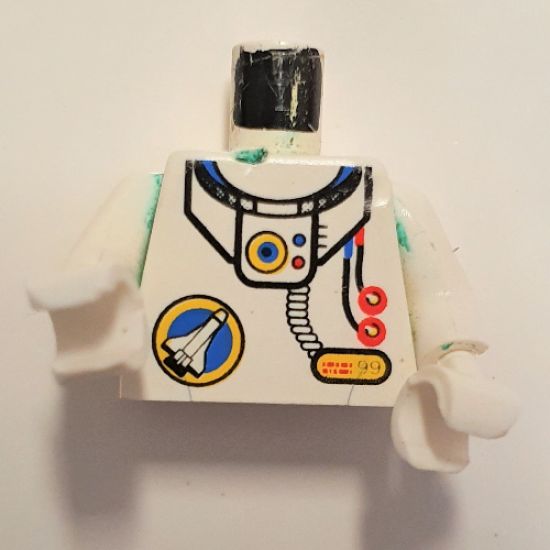 Torso Space Port Logo, Tube and Two Red Buttons Pattern / White Arms / White Hands