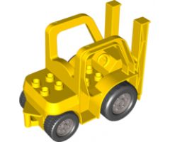 Duplo, Vehicle Forklift Truck with Large and Small Black Wheels
