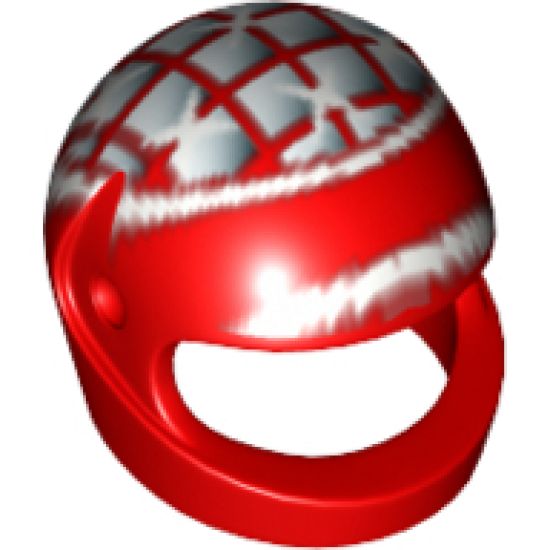 Minifigure, Headgear Helmet Motorcycle (Standard) with Ferrari M. Schumacher Pattern