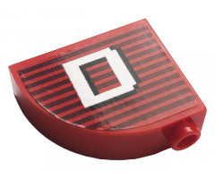 Slope, Curved 3 x 1 x 2 with Stud with Gray Stripes and White Letter 'D' Pattern (Sticker) - Set 10272