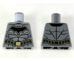 Torso Black Bat with Gold Outline, Black Muscle Lines, Black Belt with Gold Buckle and Borders Pattern