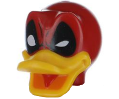 Minifigure, Head, Modified Deadpool Duck Pattern