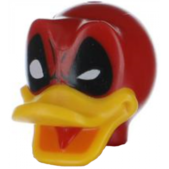Minifigure, Head, Modified Deadpool Duck Pattern