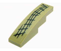 Slope, Curved 4 x 1 with Black Scales Pattern Model Upper Left (Sticker) - Set 70014