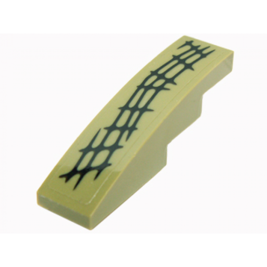 Slope, Curved 4 x 1 with Black Scales Pattern Model Upper Left (Sticker) - Set 70014