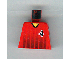 Torso Soccer Black Fading Stripes and No. 4 Front and Back Pattern