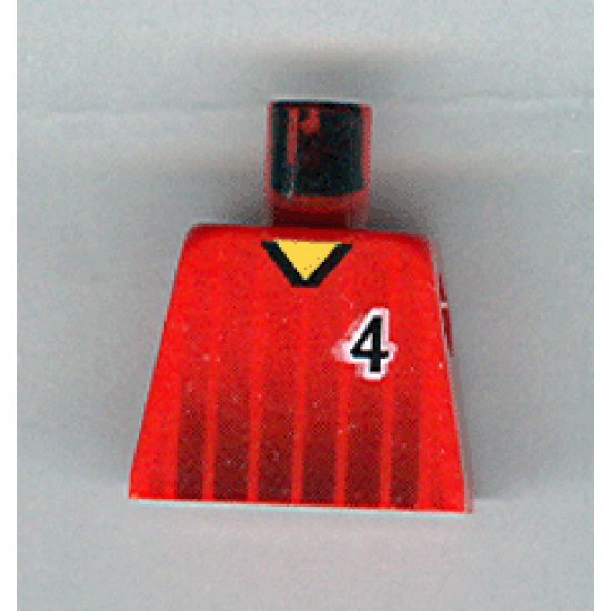Torso Soccer Black Fading Stripes and No. 4 Front and Back Pattern