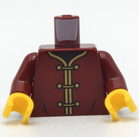 Torso Robe with Gold Trim and 3 Clasps Pattern / Dark Red Arms / Yellow Hands