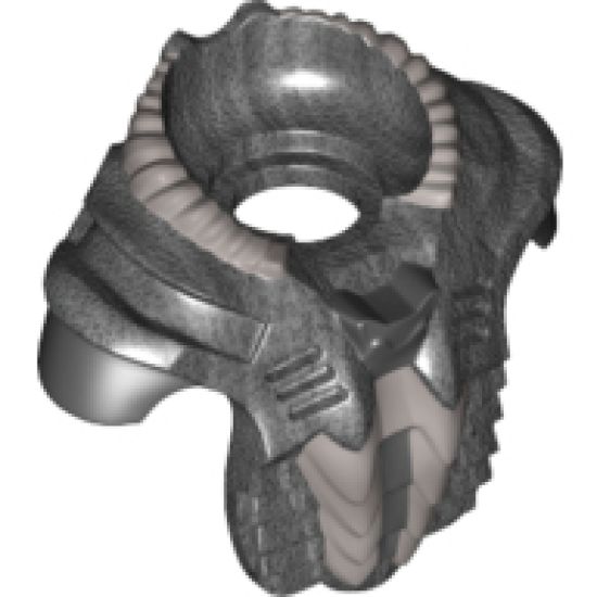 Minifigure, Body Wear Armor Space with Shoulder Protection and Breastplate with Black and Silver Markings Pattern