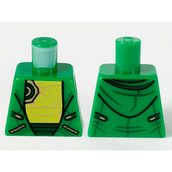 Torso Hoodie, Yellow Chest with Medium Nougat Muscle Contours and Gold Triangle Tattoos Pattern