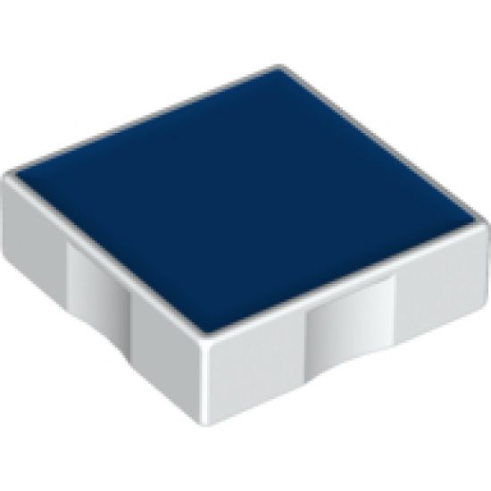 Duplo, Tile 2 x 2 with Shape Blue Square Pattern