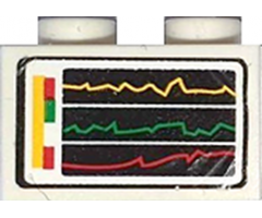 Brick 1 x 2 with Screen with Performance Chart/Graph Pattern (Sticker) - Set 8155