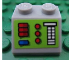 Slope 45 2 x 2 with Lime Control Panel Pattern (Sticker) - Set 8160