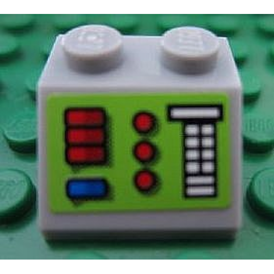 Slope 45 2 x 2 with Lime Control Panel Pattern (Sticker) - Set 8160
