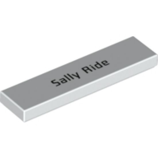 Tile 1 x 4 with Black 'Sally Ride' Pattern