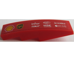 Slope, Curved 4 x 1 with 'MAGNETI MARELLI', 'brembo', 'infor', 'SKF', 'ups', 'XCDS', 'NGK' and Shell Logo Pattern Model Left Side (Sticker) - Set 75879