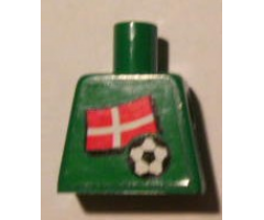 Torso Soccer Danish Goalie, Danish Flag Sticker Front, White Number Sticker Back (specify number in listing)