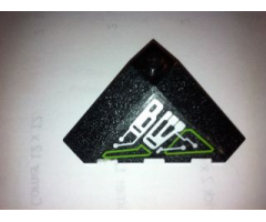 Wedge 4 x 4 (Slope 18 Corner) with Silver and Lime Circuitry Pattern (Sticker) - Set 7713