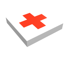 Tile 2 x 2 with Red Cross Pattern